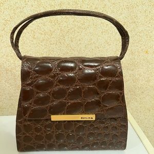Perlina Brown Leather Handbag